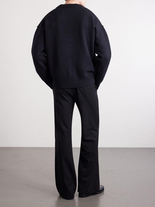 Logo-Intarsia Virgin Wool Cardigan - BK Logo-Intarsia Virgin Wool Cardigan - BK