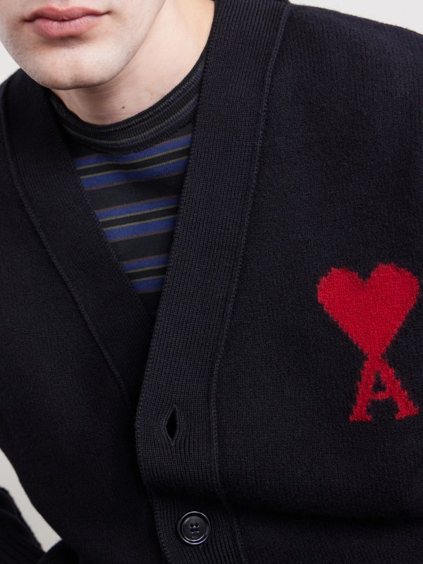 Logo-Intarsia Virgin Wool Cardigan - CU Logo-Intarsia Virgin Wool Cardigan - CU