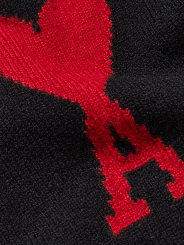 Logo-Intarsia Virgin Wool Cardigan - E1 Logo-Intarsia Virgin Wool Cardigan - E1