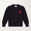 Logo-Intarsia Virgin Wool Cardigan Logo-Intarsia Virgin Wool Cardigan