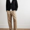 Slim-Fit Logo-Embroidered Merino Wool Cardigan - OU Slim-Fit Logo-Embroidered Merino Wool Cardigan - OU
