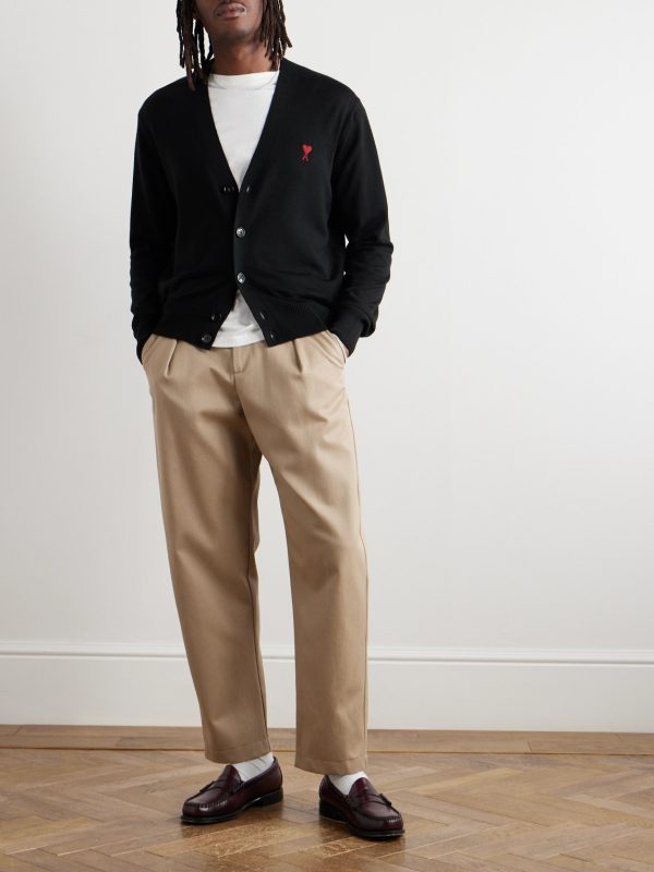 Slim-Fit Logo-Embroidered Merino Wool Cardigan - OU Slim-Fit Logo-Embroidered Merino Wool Cardigan - OU