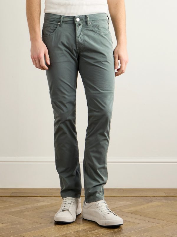 Blue Division Slim-Fit Stretch-Cotton Twill Trousers - FR