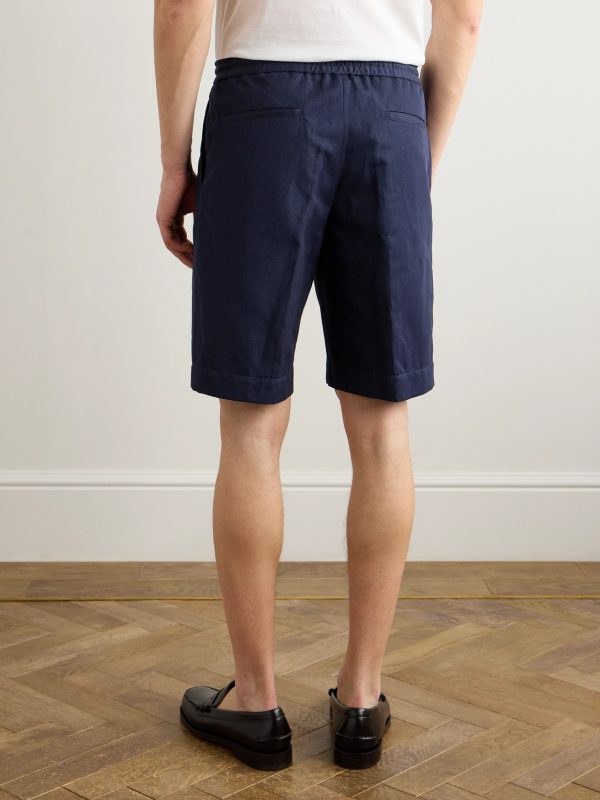 Venezia 1951 Straight-Leg Cotton and Linen-Blend Twill Drawstring Bermuda Shorts - BK Venezia 1951 Straight-Leg Cotton and Linen-Blend Twill Drawstring Bermuda Shorts - BK