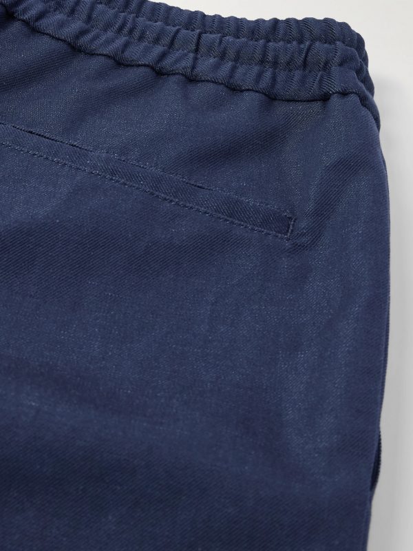 Venezia 1951 Straight-Leg Cotton and Linen-Blend Twill Drawstring Bermuda Shorts - CU Venezia 1951 Straight-Leg Cotton and Linen-Blend Twill Drawstring Bermuda Shorts - CU