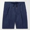 Venezia 1951 Straight-Leg Cotton and Linen-Blend Twill Drawstring Bermuda Shorts Venezia 1951 Straight-Leg Cotton and Linen-Blend Twill Drawstring Bermuda Shorts