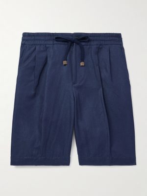 Venezia 1951 Straight-Leg Cotton and Linen-Blend Twill Drawstring Bermuda Shorts Venezia 1951 Straight-Leg Cotton and Linen-Blend Twill Drawstring Bermuda Shorts
