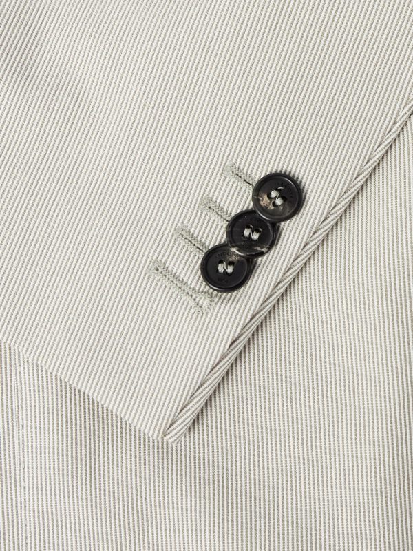 Slim-Fit Striped Cotton Suit Jacket - CU Slim-Fit Striped Cotton Suit Jacket - CU
