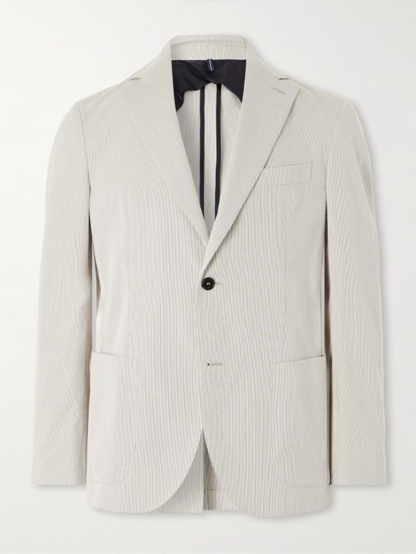 Slim-Fit Striped Cotton Suit Jacket Slim-Fit Striped Cotton Suit Jacket