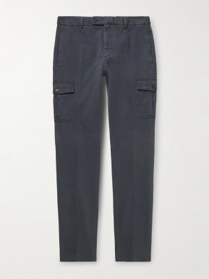 Venezia 1951 Slim-Fit Tapered Garment-Dyed Cotton-Blend Twill Cargo Trousers Venezia 1951 Slim-Fit Tapered Garment-Dyed Cotton-Blend Twill Cargo Trousers