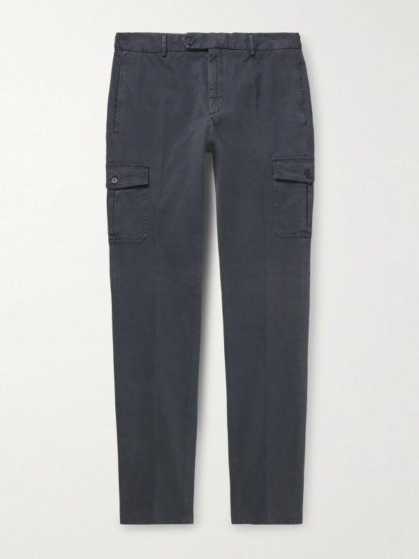 Venezia 1951 Slim-Fit Tapered Garment-Dyed Cotton-Blend Twill Cargo Trousers Venezia 1951 Slim-Fit Tapered Garment-Dyed Cotton-Blend Twill Cargo Trousers