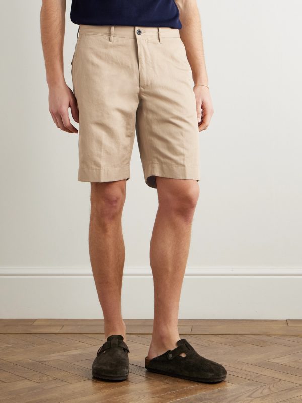 Straight-Leg Linen and Cotton-Blend Twill Bermuda Shorts - FR