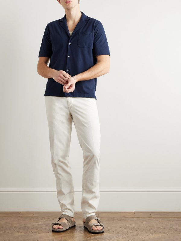 Zanone Camp-Collar Cotton-Jersey Shirt - OU Zanone Camp-Collar Cotton-Jersey Shirt - OU