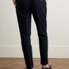 Slim-Fit Pleated Cotton-Twill Trousers - BK Slim-Fit Pleated Cotton-Twill Trousers - BK