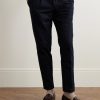 Slim-Fit Pleated Cotton-Twill Trousers - FR Slim-Fit Pleated Cotton-Twill Trousers - FR