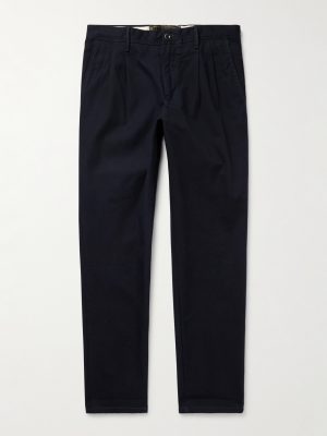 Slim-Fit Pleated Cotton-Twill Trousers Slim-Fit Pleated Cotton-Twill Trousers