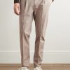 Venezia 1951 Slim-Fit Tapered Pleated Striped Cotton-Blend Trousers - FR Venezia 1951 Slim-Fit Tapered Pleated Striped Cotton-Blend Trousers - FR