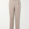 Venezia 1951 Slim-Fit Tapered Pleated Striped Cotton-Blend Trousers Venezia 1951 Slim-Fit Tapered Pleated Striped Cotton-Blend Trousers