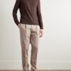 Venezia 1951 Slim-Fit Tapered Pleated Striped Cotton-Blend Trousers - OU Venezia 1951 Slim-Fit Tapered Pleated Striped Cotton-Blend Trousers - OU
