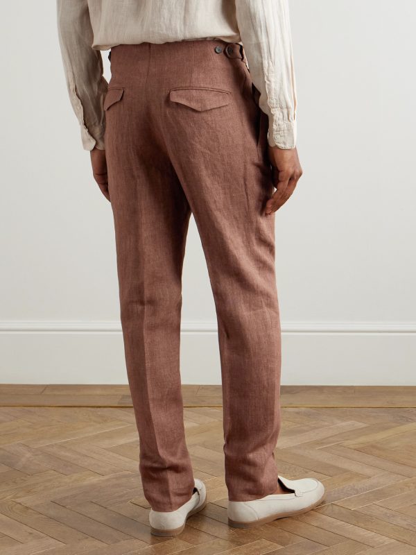 Venezia 1951 Slim-Fit Tapered Pleated Linen Suit Trousers - BK Venezia 1951 Slim-Fit Tapered Pleated Linen Suit Trousers - BK