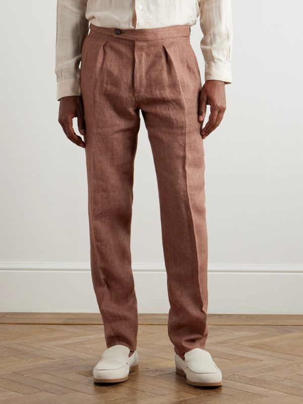 Venezia 1951 Slim-Fit Tapered Pleated Linen Suit Trousers - FR Venezia 1951 Slim-Fit Tapered Pleated Linen Suit Trousers - FR
