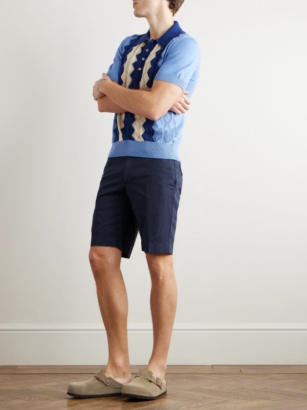 Venezia 1951 Slim-Fit Straight-Leg Cotton-Blend Bermuda Shorts - OU Venezia 1951 Slim-Fit Straight-Leg Cotton-Blend Bermuda Shorts - OU