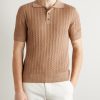 Slim-Fit Cable-Knit Linen and Cotton-Blend Polo Shirt - FR Slim-Fit Cable-Knit Linen and Cotton-Blend Polo Shirt - FR