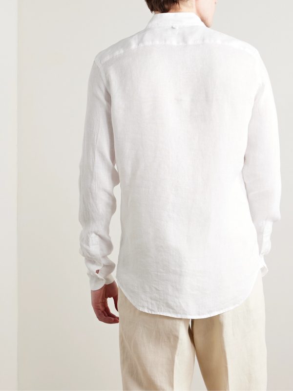 Glanshirt Grandad-Collar Linen Shirt - BK Glanshirt Grandad-Collar Linen Shirt - BK