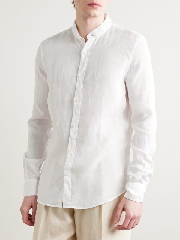 Glanshirt Grandad-Collar Linen Shirt - FR Glanshirt Grandad-Collar Linen Shirt - FR