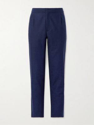 Zanone Slim-Fit Straight-Leg Pleated Cotton Trousers
