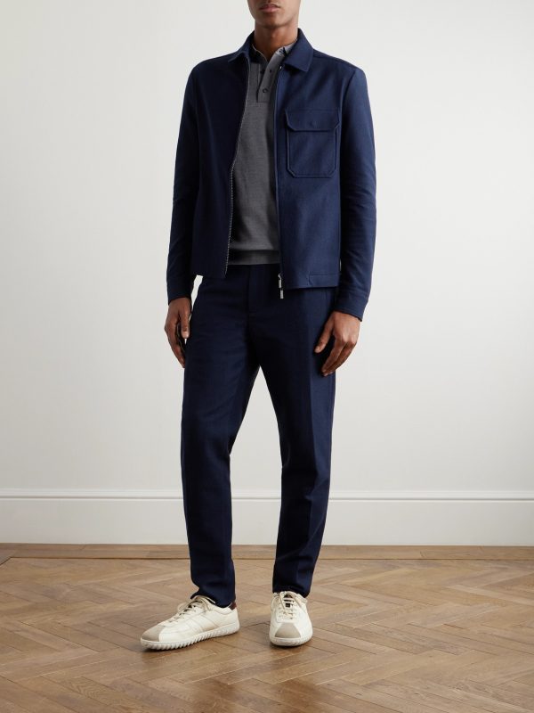 Zanone Slim-Fit Straight-Leg Pleated Cotton Trousers - OU
