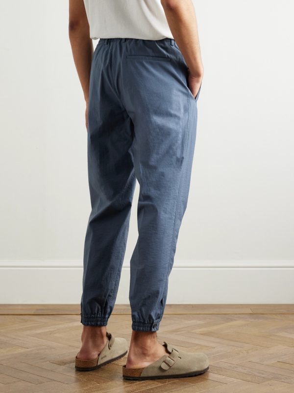 Teknosartorial Slim-Fit Tapered Cotton-Blend Poplin Drawstring Trousers - BK Teknosartorial Slim-Fit Tapered Cotton-Blend Poplin Drawstring Trousers - BK