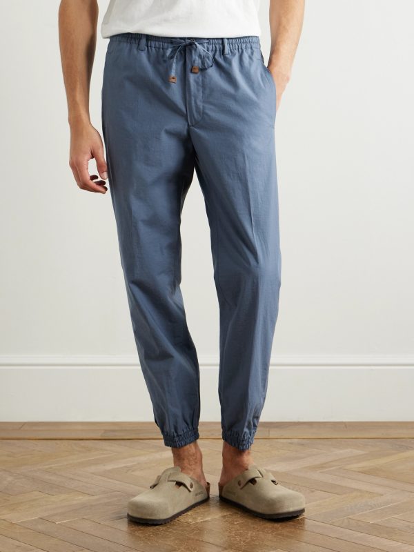 Teknosartorial Slim-Fit Tapered Cotton-Blend Poplin Drawstring Trousers - FR Teknosartorial Slim-Fit Tapered Cotton-Blend Poplin Drawstring Trousers - FR