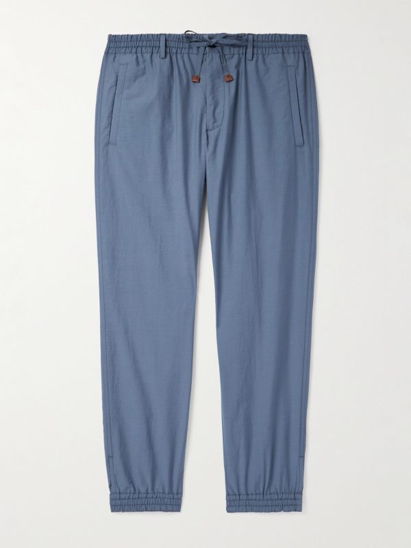 Teknosartorial Slim-Fit Tapered Cotton-Blend Poplin Drawstring Trousers Teknosartorial Slim-Fit Tapered Cotton-Blend Poplin Drawstring Trousers