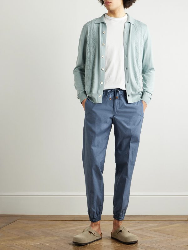 Teknosartorial Slim-Fit Tapered Cotton-Blend Poplin Drawstring Trousers - OU Teknosartorial Slim-Fit Tapered Cotton-Blend Poplin Drawstring Trousers - OU