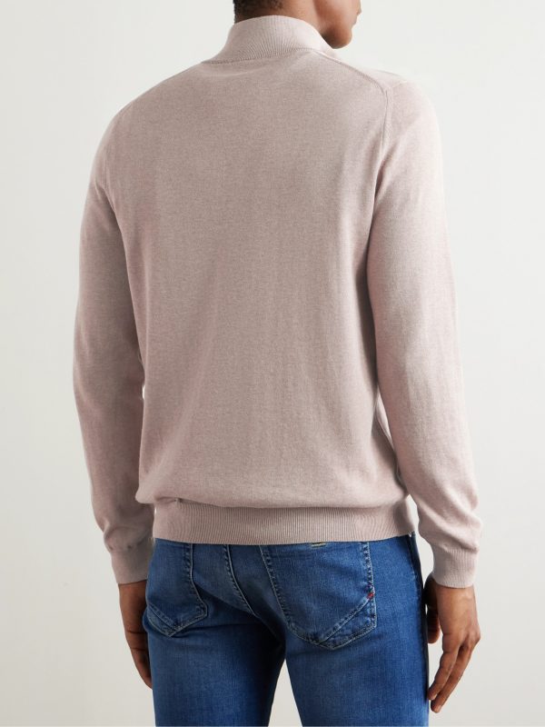Zanone Slim-Fit Cotton Zip-Up Sweater - BK Zanone Slim-Fit Cotton Zip-Up Sweater - BK