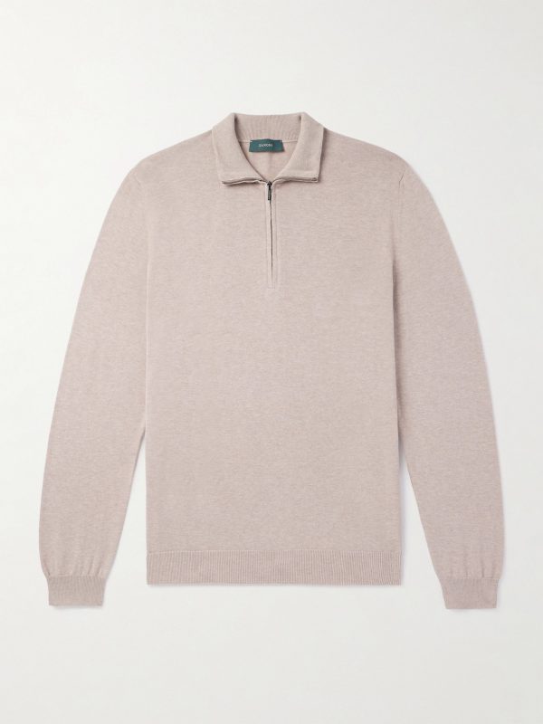 Zanone Slim-Fit Cotton Zip-Up Sweater Zanone Slim-Fit Cotton Zip-Up Sweater