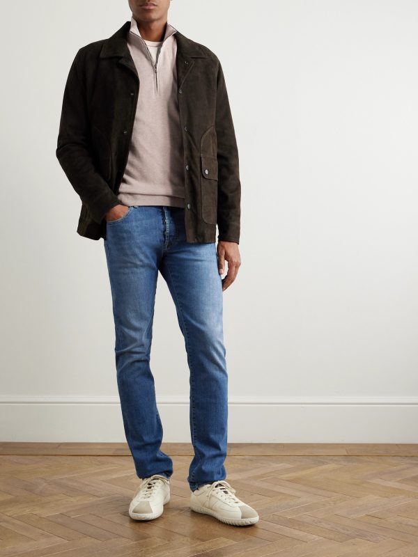 Zanone Slim-Fit Cotton Zip-Up Sweater - OU Zanone Slim-Fit Cotton Zip-Up Sweater - OU