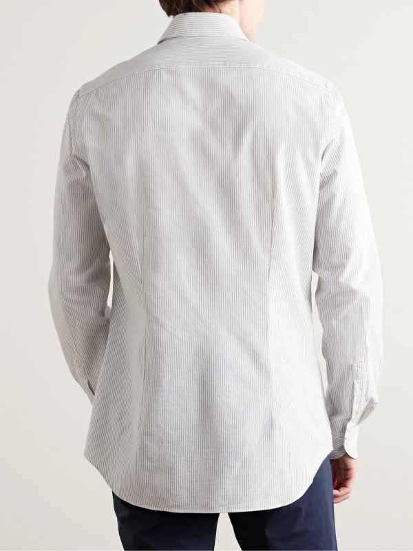Glanshirt Slim-Fit Spread-Collar Striped Cotton Oxford Shirt - BK Glanshirt Slim-Fit Spread-Collar Striped Cotton Oxford Shirt - BK