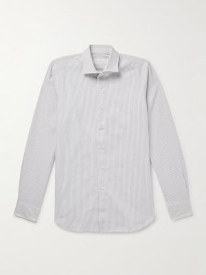 Glanshirt Slim-Fit Spread-Collar Striped Cotton Oxford Shirt Glanshirt Slim-Fit Spread-Collar Striped Cotton Oxford Shirt