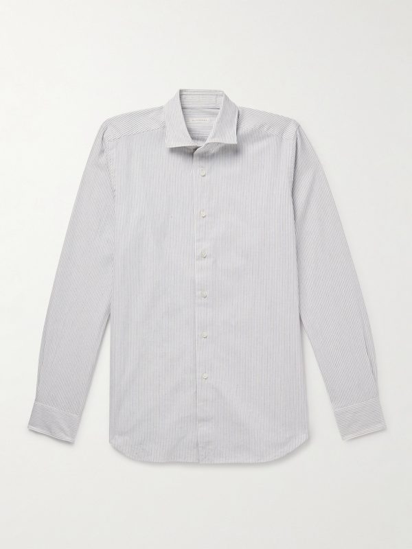 Glanshirt Slim-Fit Spread-Collar Striped Cotton Oxford Shirt Glanshirt Slim-Fit Spread-Collar Striped Cotton Oxford Shirt