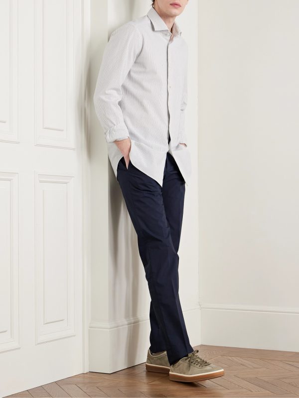 Glanshirt Slim-Fit Spread-Collar Striped Cotton Oxford Shirt - OU Glanshirt Slim-Fit Spread-Collar Striped Cotton Oxford Shirt - OU
