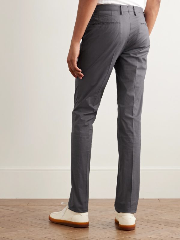 Venezia 1951 Slim-Fit Cotton-Blend Poplin Trousers - BK Venezia 1951 Slim-Fit Cotton-Blend Poplin Trousers - BK