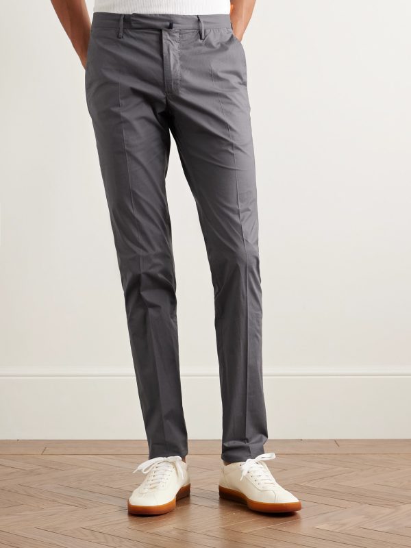 Venezia 1951 Slim-Fit Cotton-Blend Poplin Trousers - FR Venezia 1951 Slim-Fit Cotton-Blend Poplin Trousers - FR