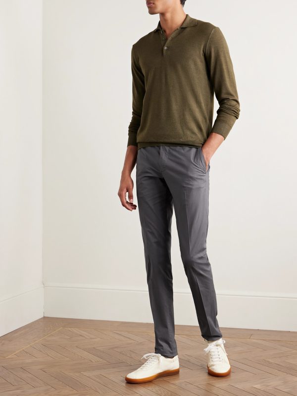 Venezia 1951 Slim-Fit Cotton-Blend Poplin Trousers - OU Venezia 1951 Slim-Fit Cotton-Blend Poplin Trousers - OU