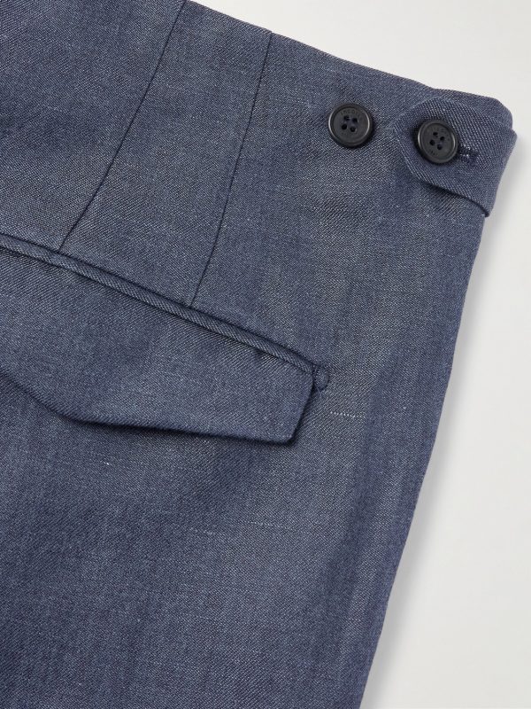 Venezia 1951 Tapered Pleated Linen, Wool and Silk-Blend Trousers - CU Venezia 1951 Tapered Pleated Linen, Wool and Silk-Blend Trousers - CU