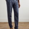 Venezia 1951 Tapered Pleated Linen, Wool and Silk-Blend Trousers - FR Venezia 1951 Tapered Pleated Linen, Wool and Silk-Blend Trousers - FR