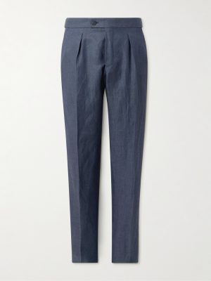 Venezia 1951 Tapered Pleated Linen, Wool and Silk-Blend Trousers Venezia 1951 Tapered Pleated Linen, Wool and Silk-Blend Trousers