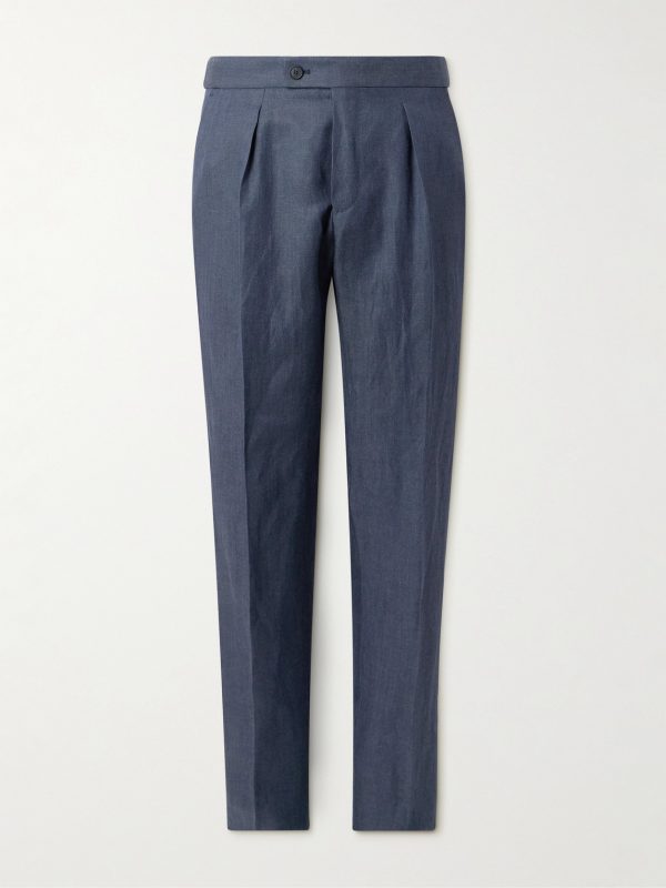 Venezia 1951 Tapered Pleated Linen, Wool and Silk-Blend Trousers Venezia 1951 Tapered Pleated Linen, Wool and Silk-Blend Trousers