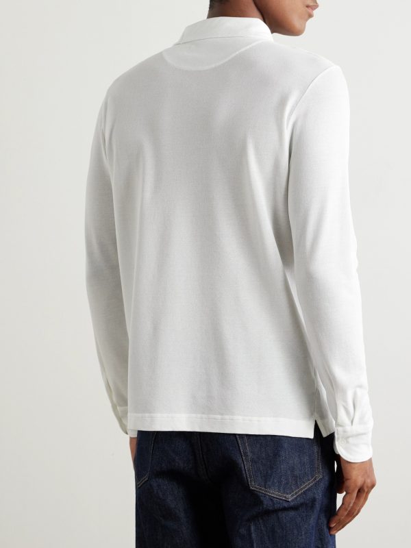 Zanone Slim-Fit Cotton-Piqué Polo Shirt - BK Zanone Slim-Fit Cotton-Piqué Polo Shirt - BK
